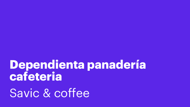 Dependienta panadería cafeteria