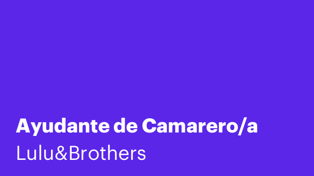 Ayudante de Camarero/a