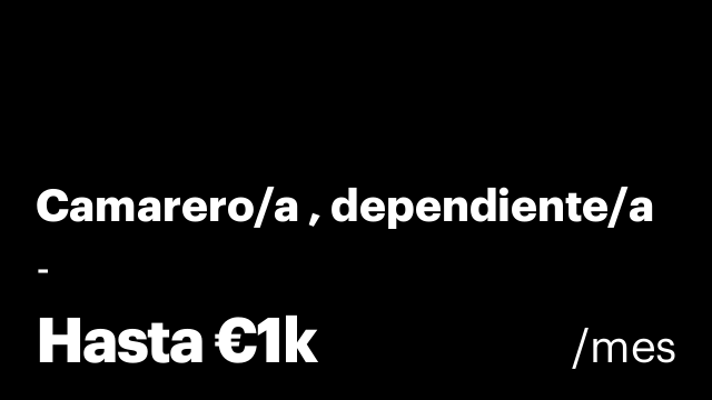 Camarero/a , dependiente/a