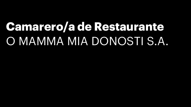 Camarero/a de Restaurante