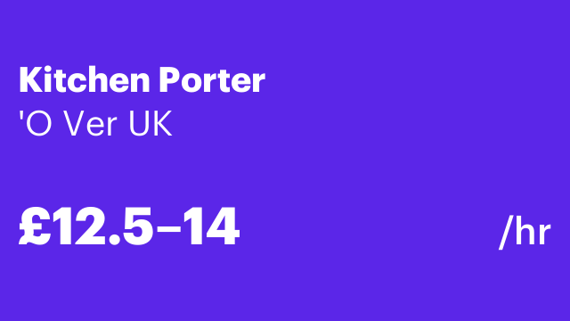Kitchen Porter