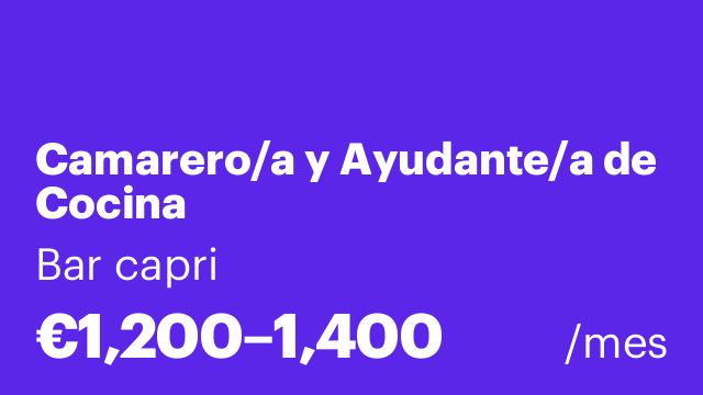 Camarero/a y Ayudante/a de Cocina