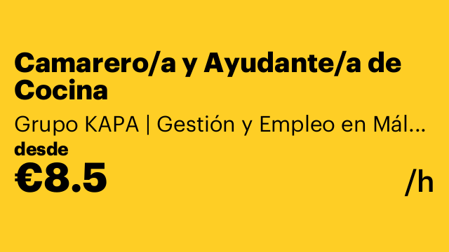 Camarero/a y Ayudante/a de Cocina