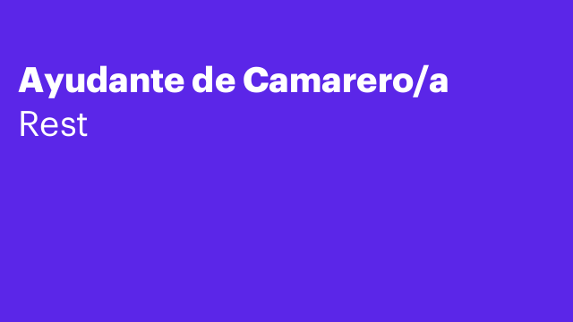 Ayudante de Camarero/a