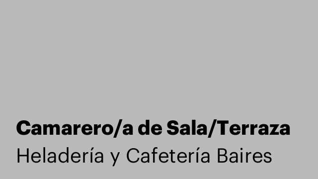 Camarero/a de Sala/Terraza