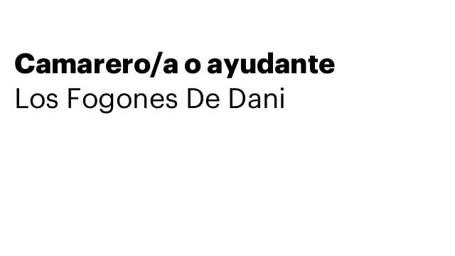 Camarero/a o ayudante