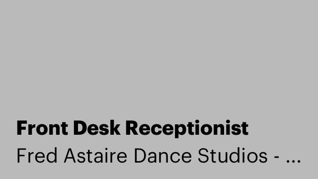 Front Desk Receptionist