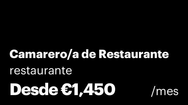 Camarero/a de Restaurante