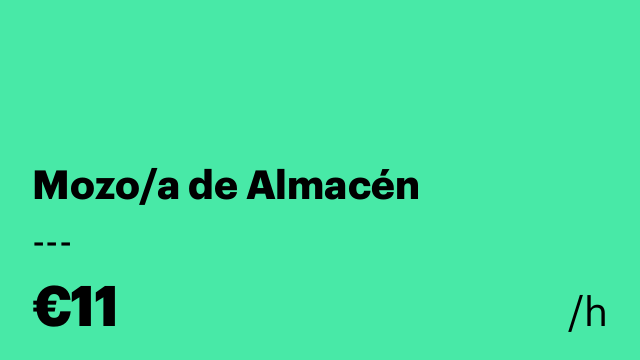 Mozo/a de Almacén
