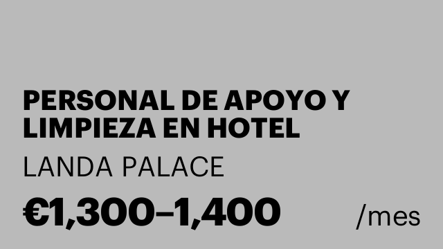 PERSONAL DE APOYO Y LIMPIEZA EN HOTEL