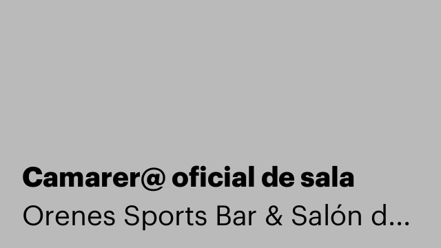 Camarer@ oficial de sala