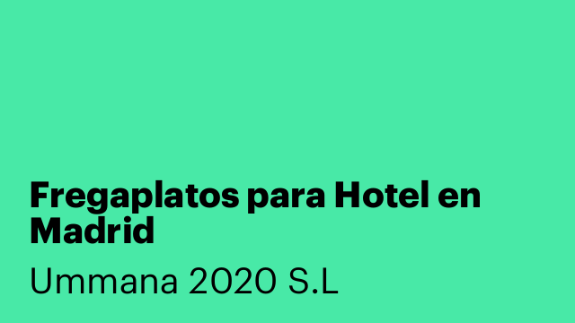 Fregaplatos para Hotel en Madrid