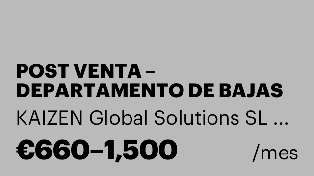 POST VENTA – DEPARTAMENTO DE BAJAS