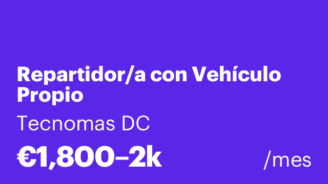 Repartidor/a con Vehículo Propio