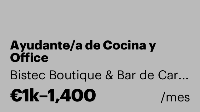 Ayudante/a de Cocina y Office