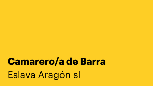 Camarero/a de Barra
