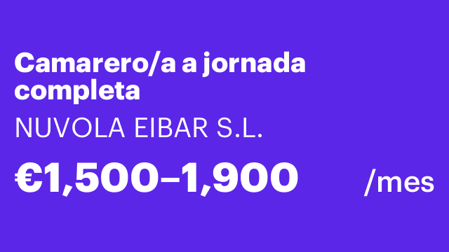 Camarero/a a jornada completa