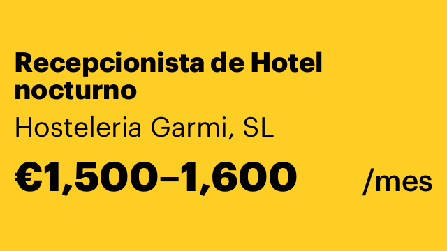 Recepcionista de Hotel nocturno