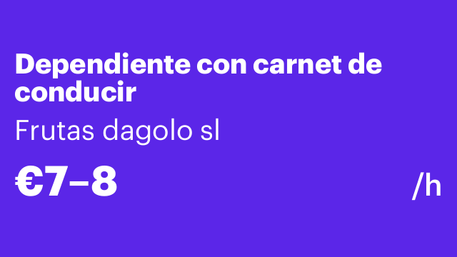 Dependiente con carnet de conducir