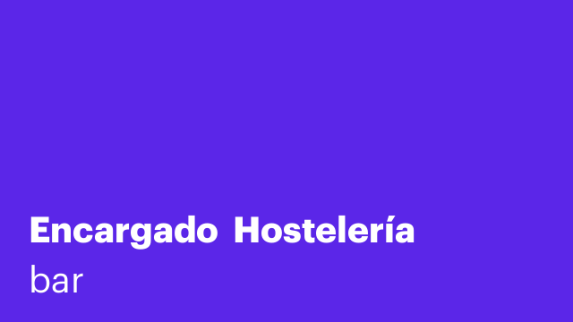 Encargado  Hostelería