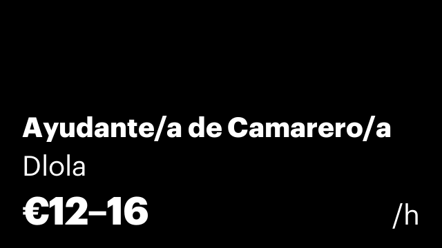 Ayudante/a de Camarero/a