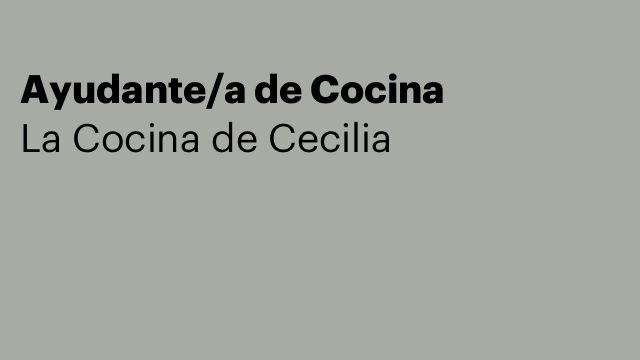Ayudante/a de Cocina
