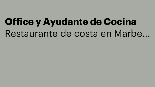 Office y Ayudante de Cocina