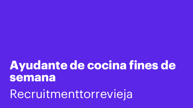 Ayudante de cocina fines de semana