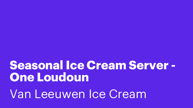 Seasonal Ice Cream Server - One Loudoun