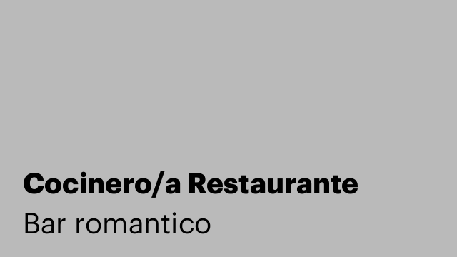 Cocinero/a Restaurante