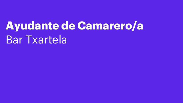 Ayudante de Camarero/a