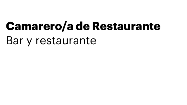 Camarero/a de Restaurante