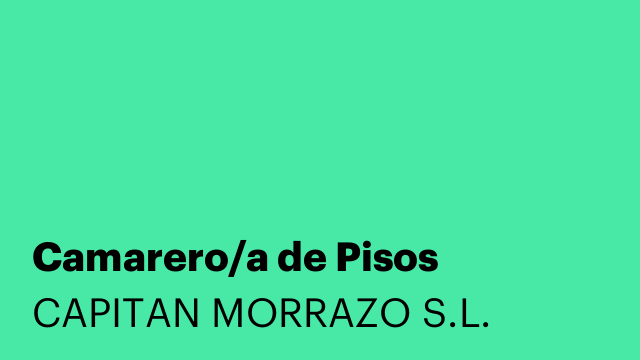 Camarero/a de Pisos
