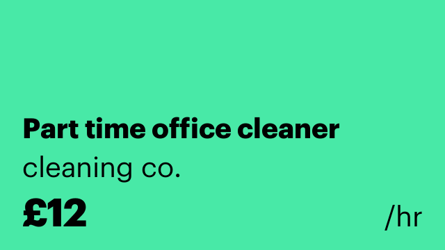 Part time office cleaner