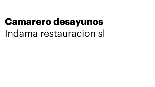 Camarero desayunos