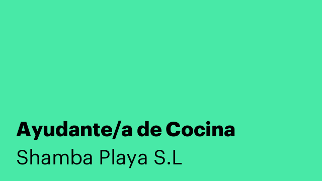 Ayudante/a de Cocina