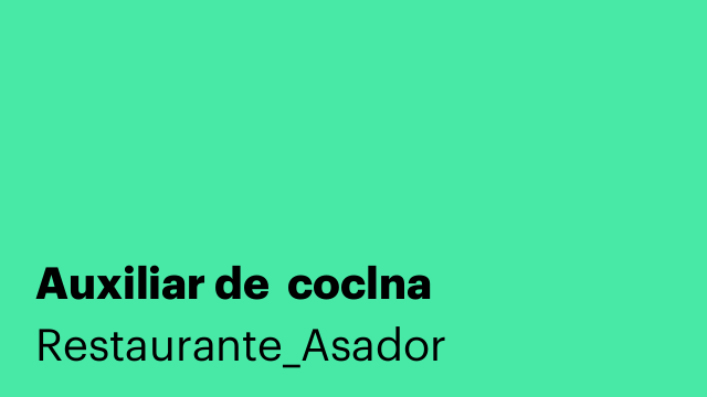 Auxiliar de  coclna