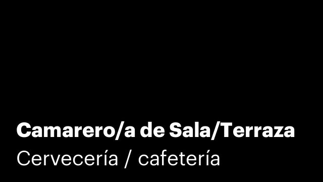 Camarero/a de Sala/Terraza