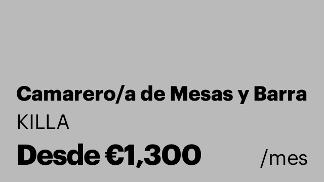 Camarero/a de Mesas y Barra