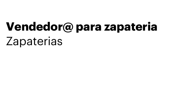 Vendedor@ para zapateria