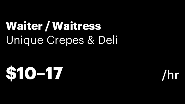 Waiter / Waitress