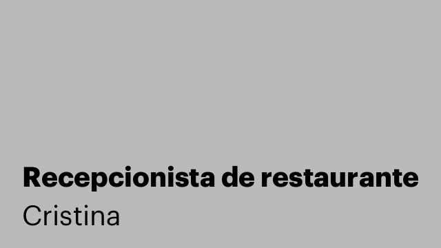 Recepcionista de restaurante
