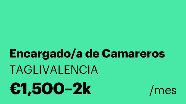 Encargado/a de Camareros