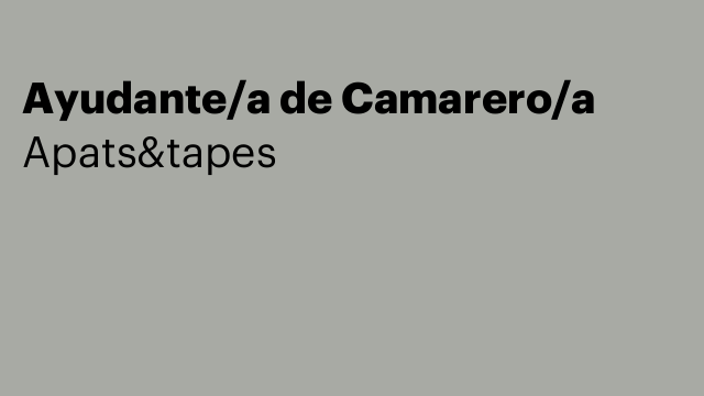 Ayudante/a de Camarero/a