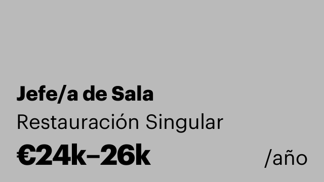 Jefe/a de Sala