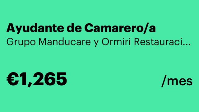 Ayudante de Camarero/a