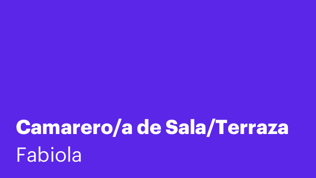 Camarero/a de Sala/Terraza