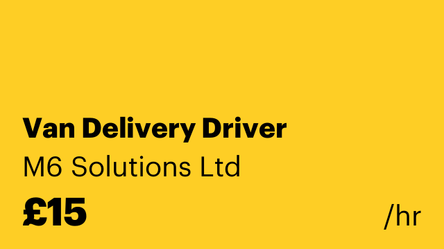 Van Delivery Driver