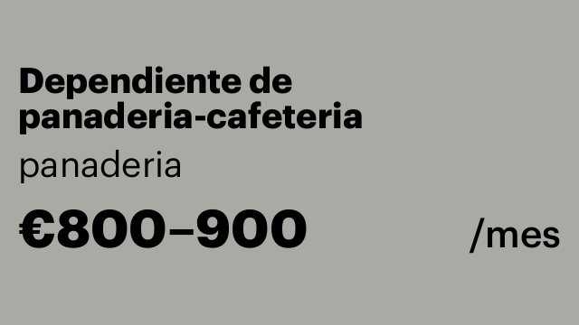 Dependiente de panaderia-cafeteria