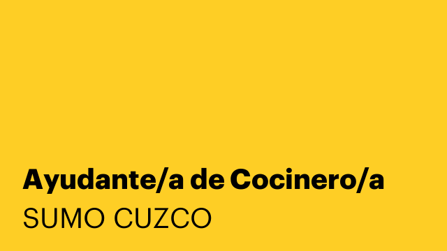 Ayudante/a de Cocinero/a